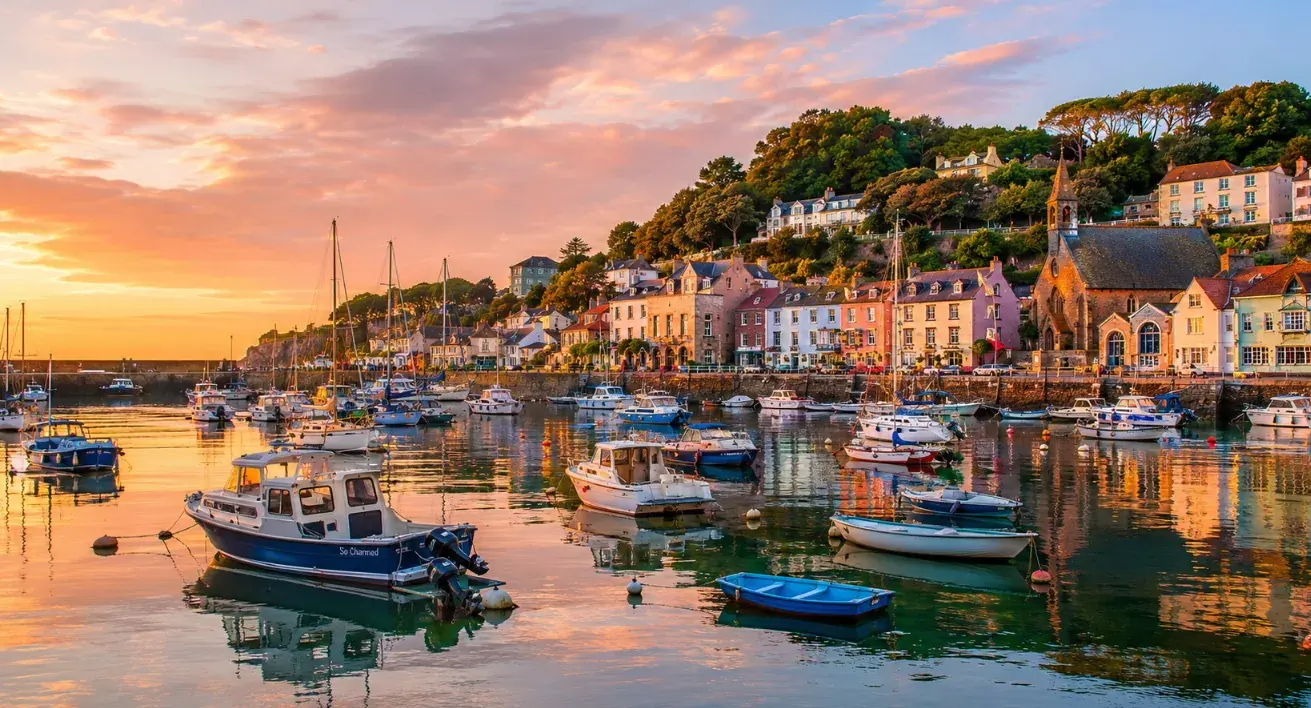 Jersey bay in summer sunshine