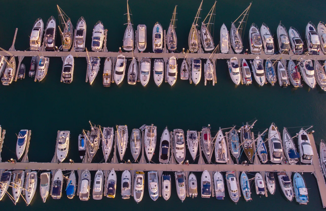 The marina from above